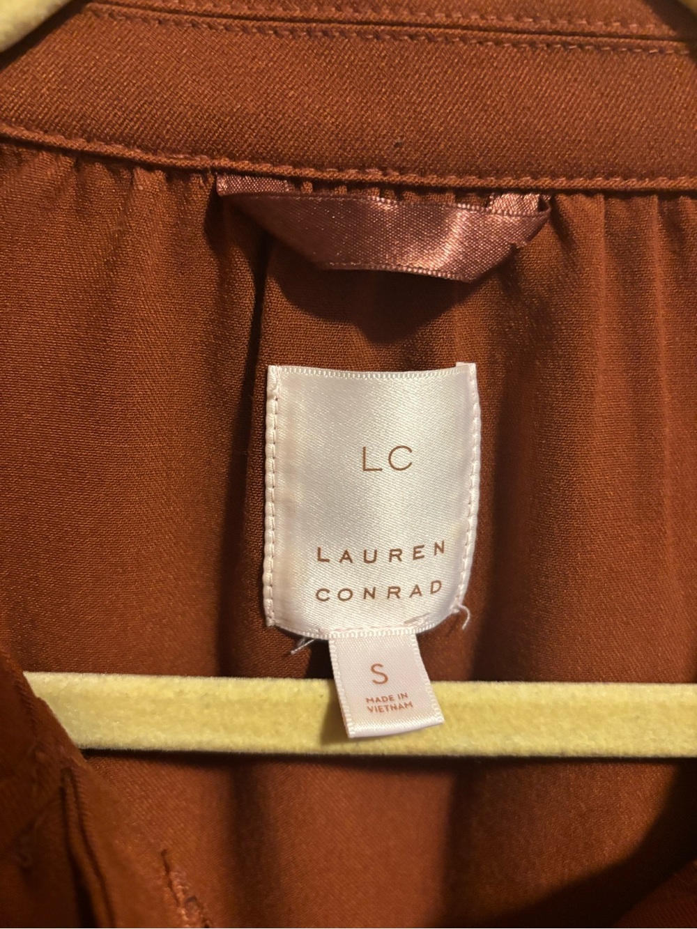 Brown Ruffle-Collar Midi Coat - Picture 3 of 4